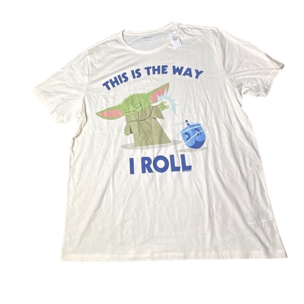 Old Navy Star‎ Wars Grogu Baby Yoda Hanukkah This Is The Way I Roll T-Shirt XL
